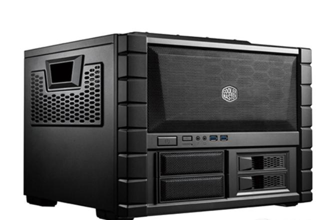 Black computer case with mesh panels