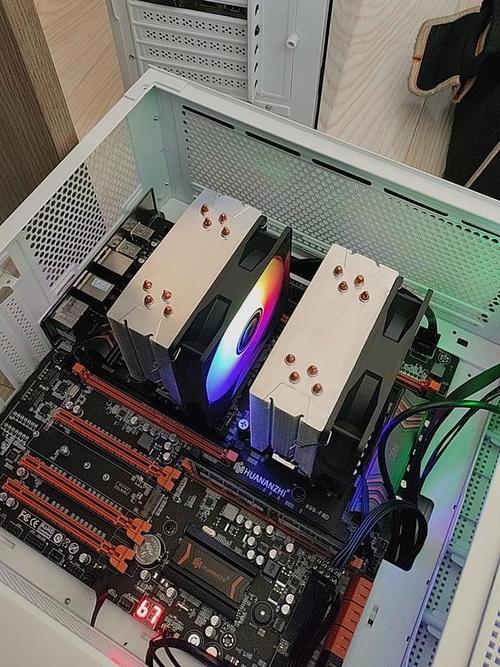 Gaming PC setup with RGB lighting