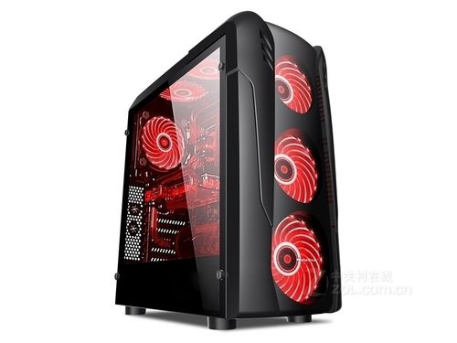 Black PC case exterior view