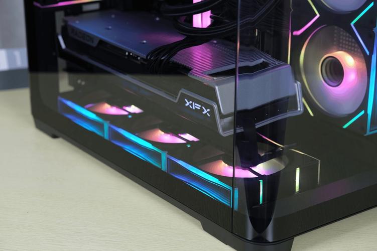 PC case interior with components