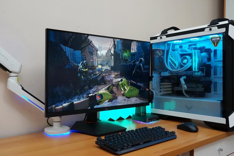 Gaming monitor back panel with ports