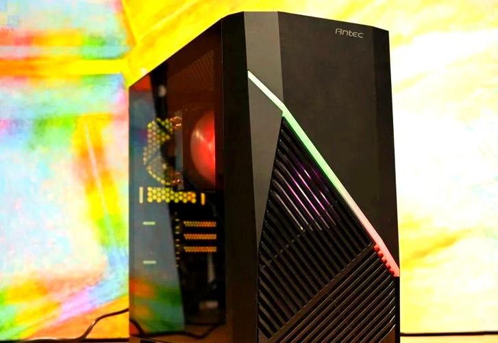Illuminated PC case showing airflow and RGB