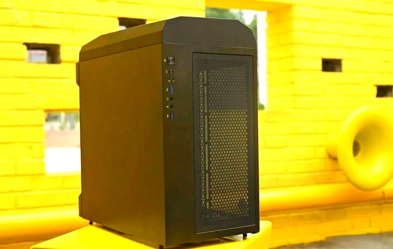 Modern gaming PC case with RGB display