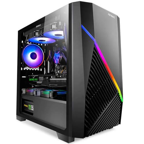 RGB illuminated PC interior and exterior view