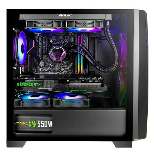 PC components inside mid tower case