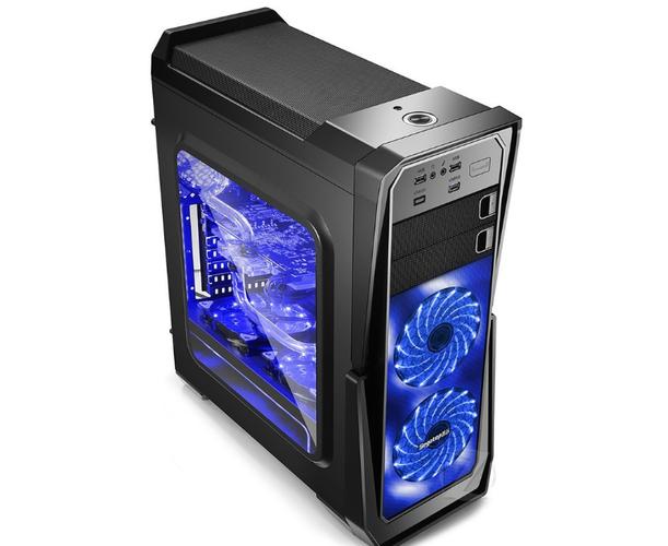 Close-up of PC case design details