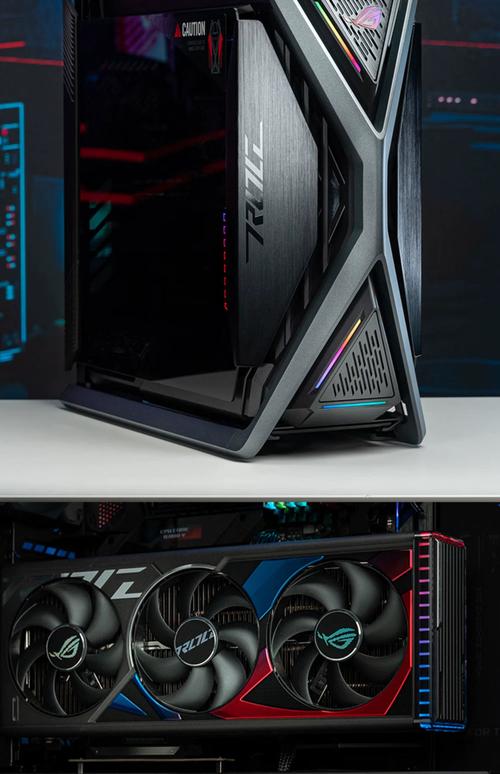 Elegant glass panel PC tower in professional setup environment
