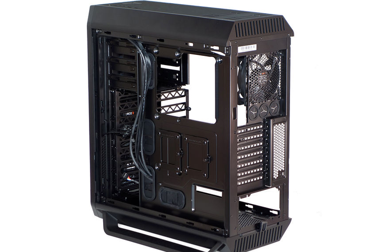 Black computer tower case design