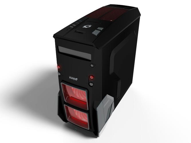 PC case with multiple cooling fans and radiator