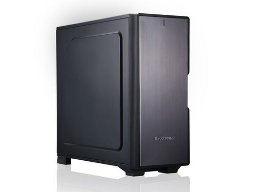 White PC case on table modern appearance