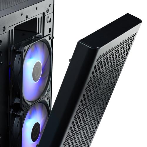 Modern PC tower case black minimalist look