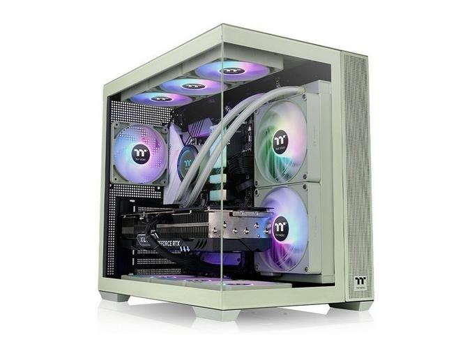 Tt View 380 XL TG ARGB 桌面整机搭建效果