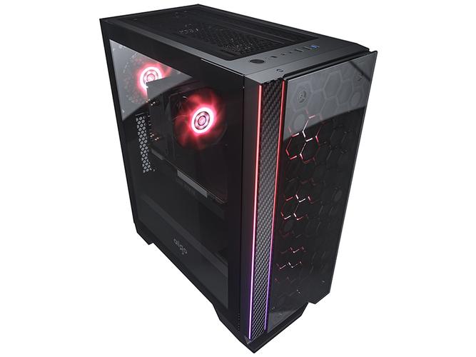 Close-up of PC case side panel
