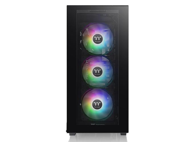 PC case internal layout with motherboard and components
