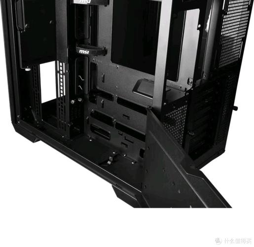Gaming PC case open view with hardware