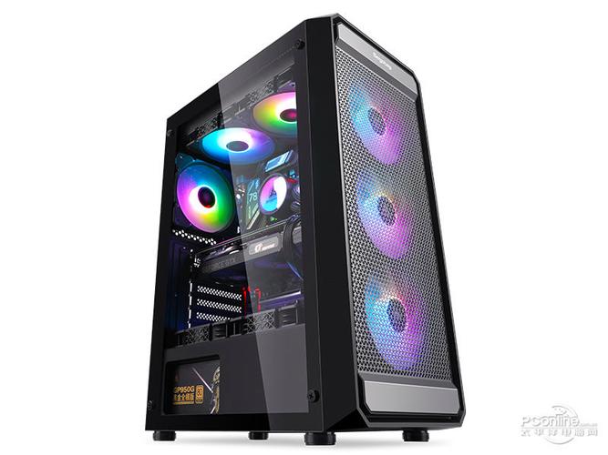 Black PC case exterior view