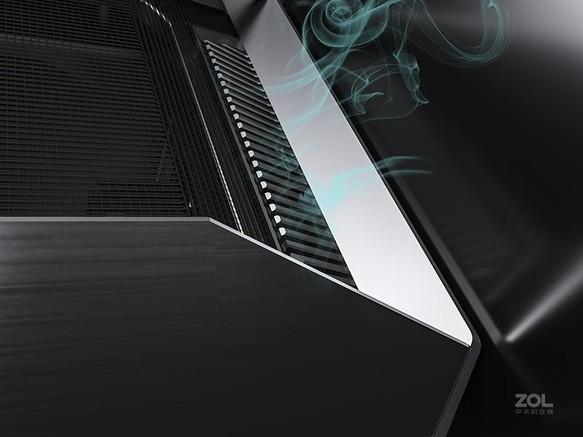 Empty black PC case interior view
