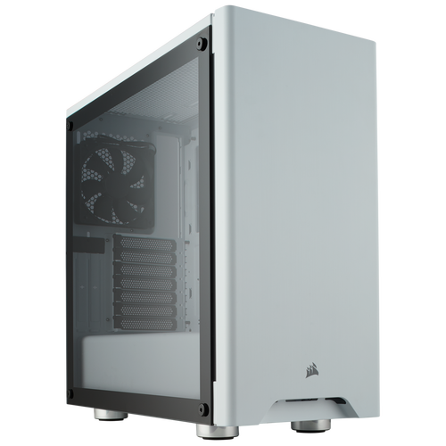 Gaming PC case on desk setup