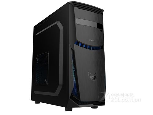 Empty black computer case interior view