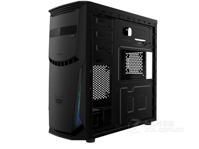 Inside computer case with cooling fan