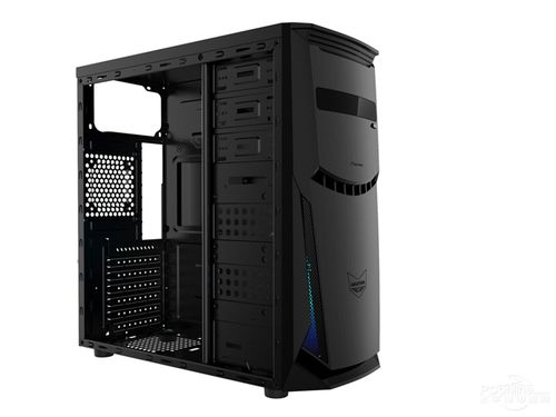 Black computer case on wooden table
