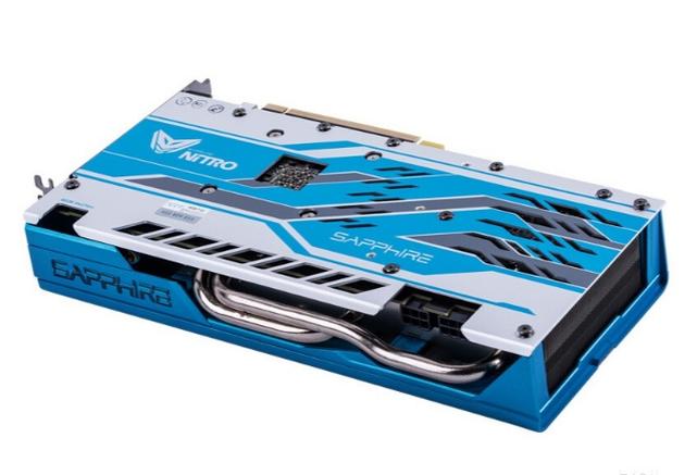 Graphics card close-up view showing cooling fans and shroud