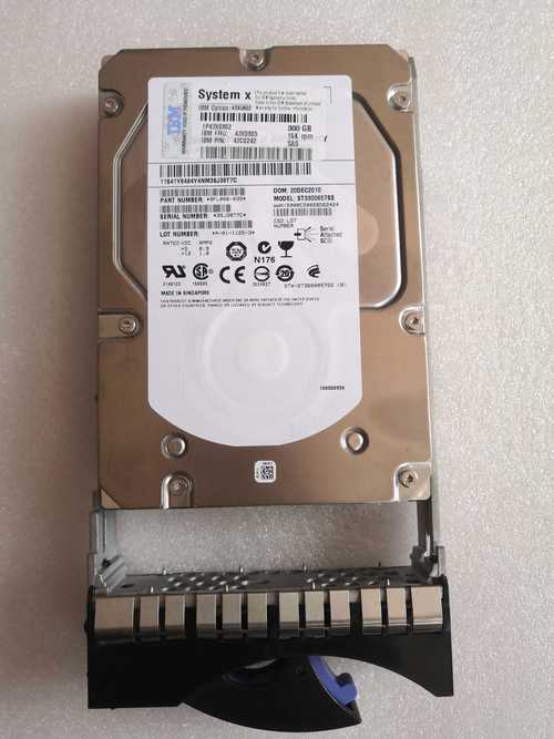 Enterprise SAS hard drive close-up in server bay