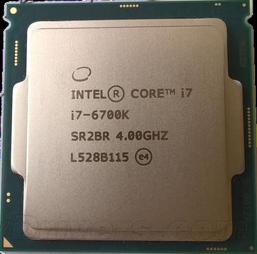 Intel processor close-up on motherboard