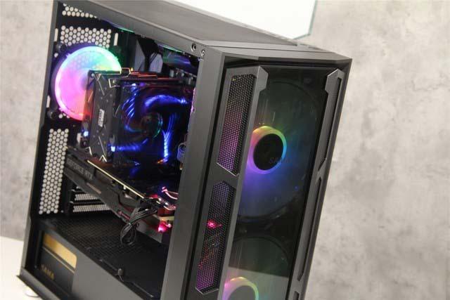Black computer case front panel