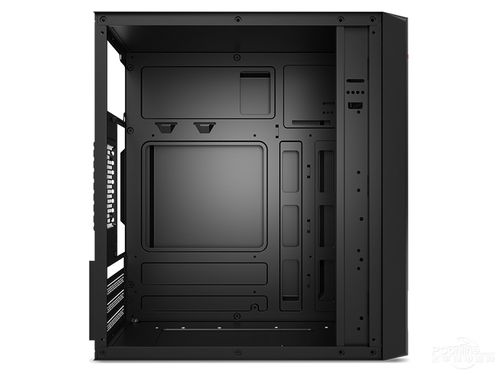 Open computer case showing internal components