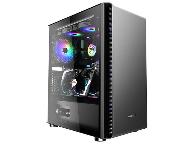 Gaming PC case with tempered glass side panel