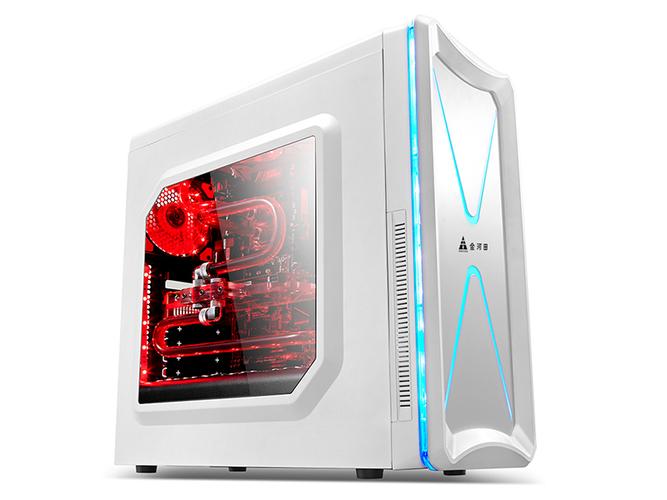 白色PC机箱外观正面视图