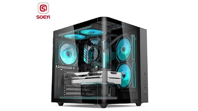 PC case with glass side panel
