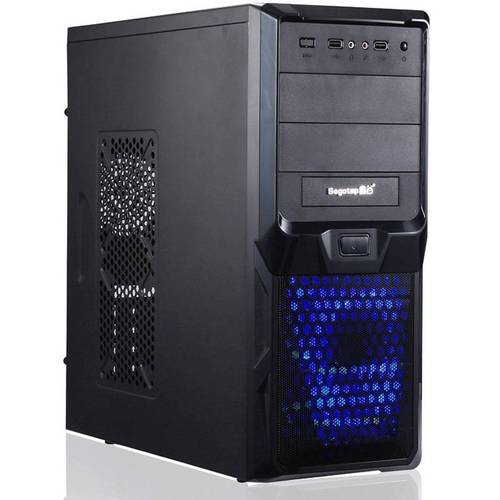 Black computer case on table