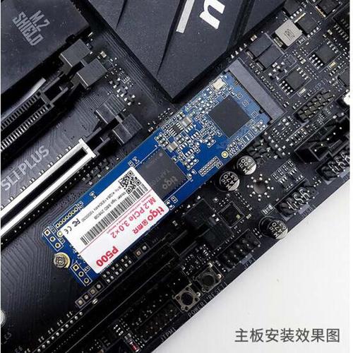 Close-up of computer motherboard with M.2 SSD