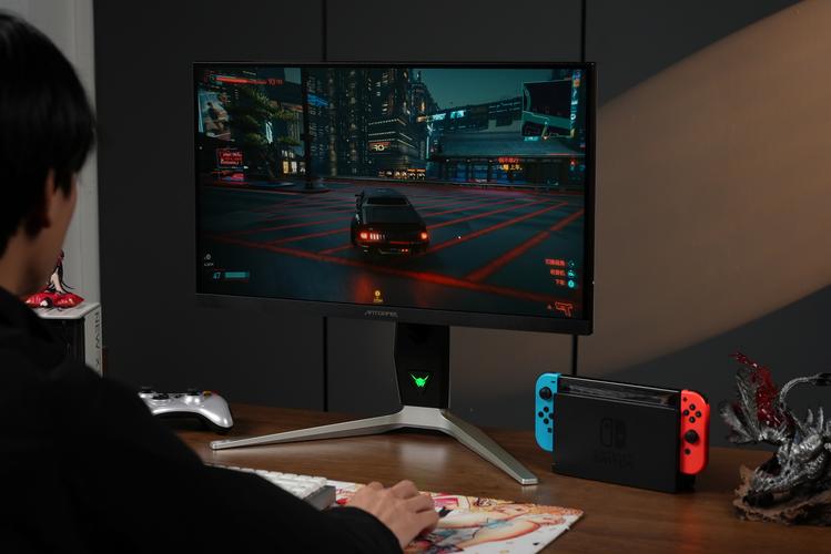 Gaming monitor rear view showing ventilation