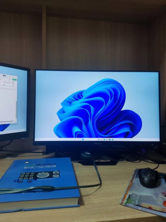 简约白色办公显示器侧面设计
