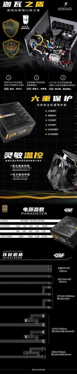 Antec GXK 750 GOLD 电源外观