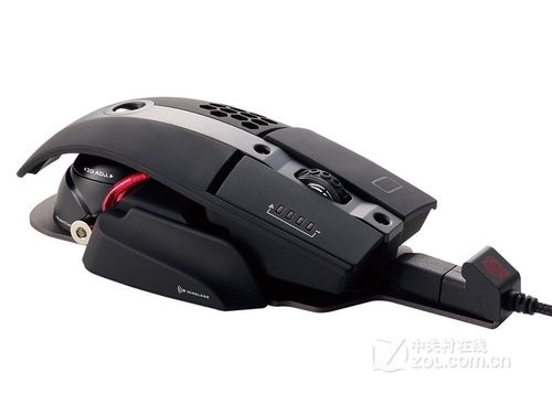 Gaming mouse on desk with RGB lighting