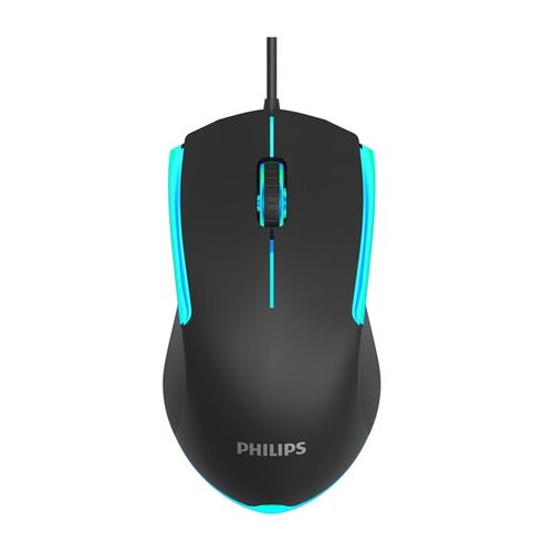 Black gaming mouse on mousepad
