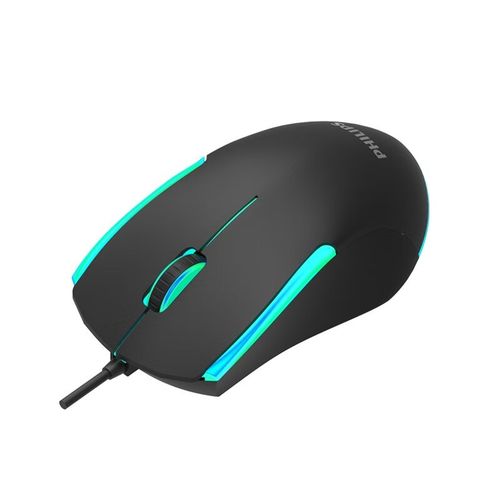 Gaming mouse in action with lights