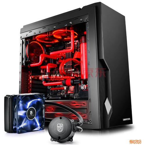 PC机箱内红色风扇照明效果