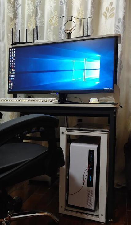Home office setup with monitor