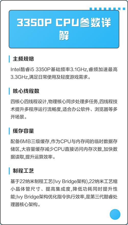 Intel 酷睿i5 3350p深度评测:四核性能与低功耗的经典之选