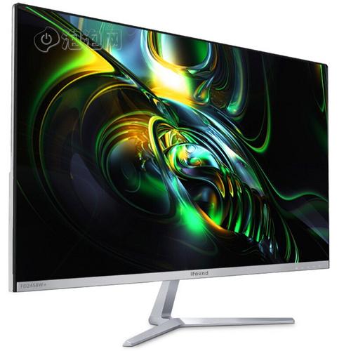 Person working on computer with vivid display