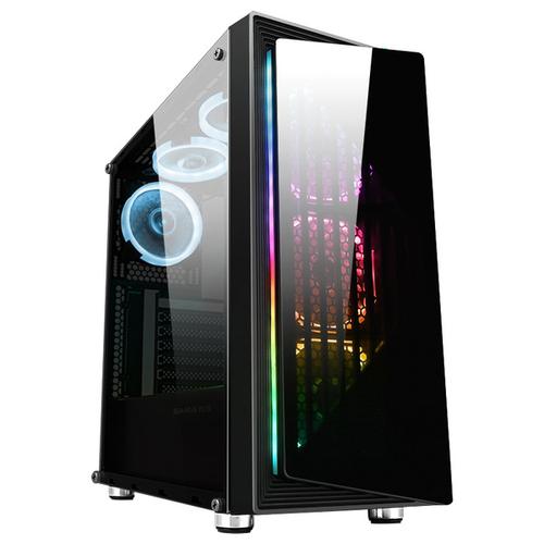 Gaming PC case with glass side panel