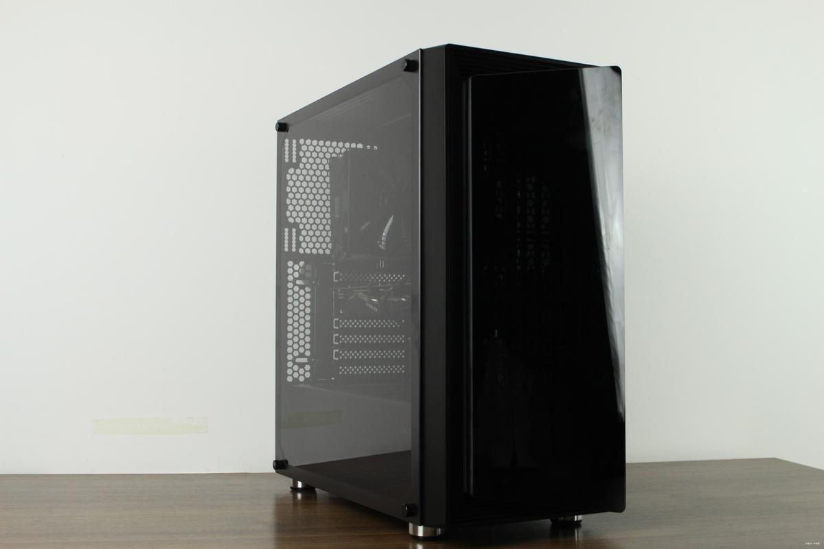 Gaming PC interior with cooling system