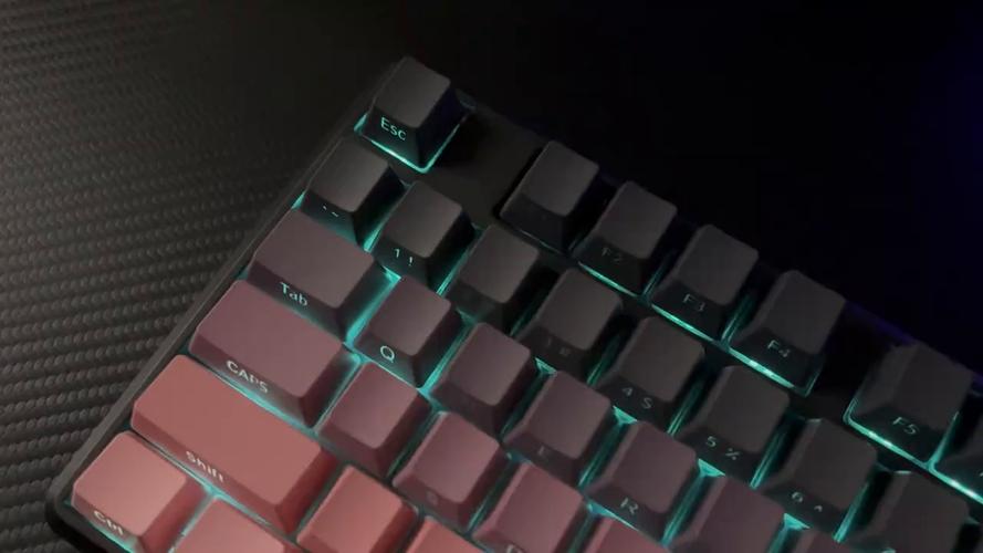 Mechanical keyboard close-up with lighting