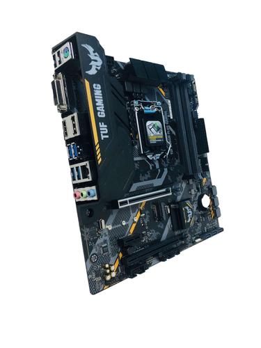 Close-up of motherboard components and heatsinks