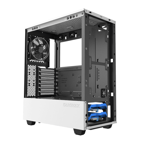 Gaming PC setup with white case